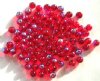 100 6mm Transparent Red AB Round Glass Beads
